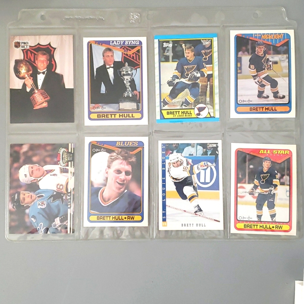 8LOT BRETT HULL CARDS